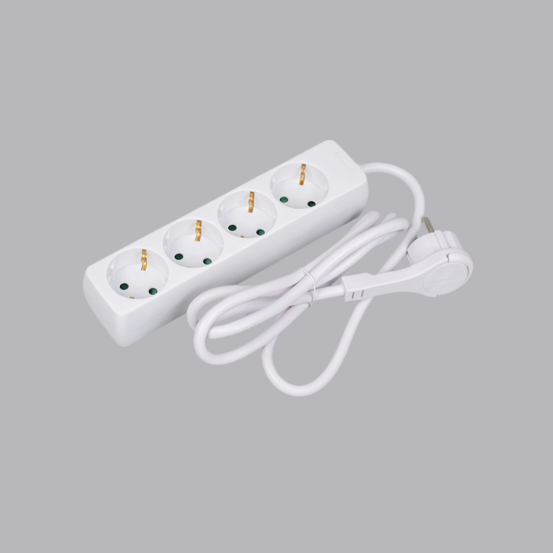 LOB-04L Rechthoekige 4-voudige stekkerdoos van het Duitse type met trekring Multi-Socket