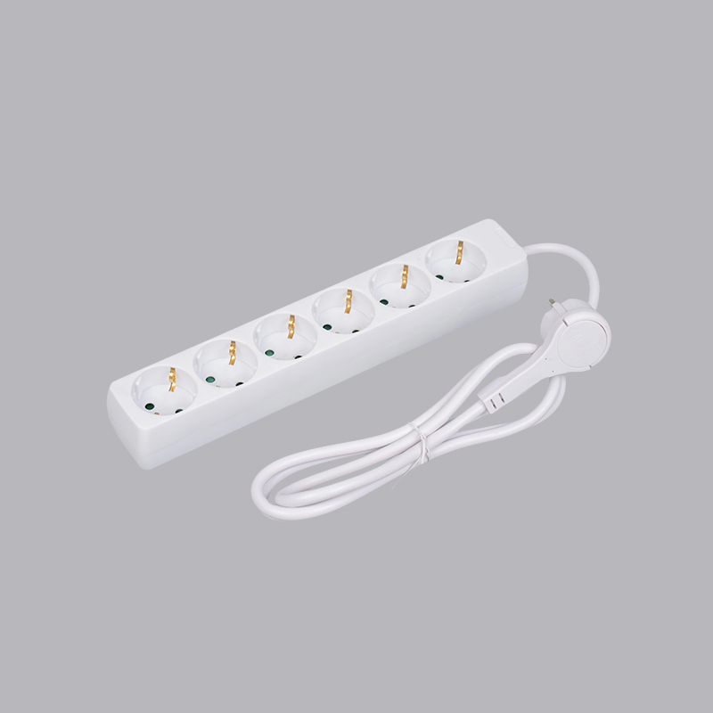 LOB-06L Duitse rechthoekige 6-voudige stekkerdoos met trekring Multi-Socket