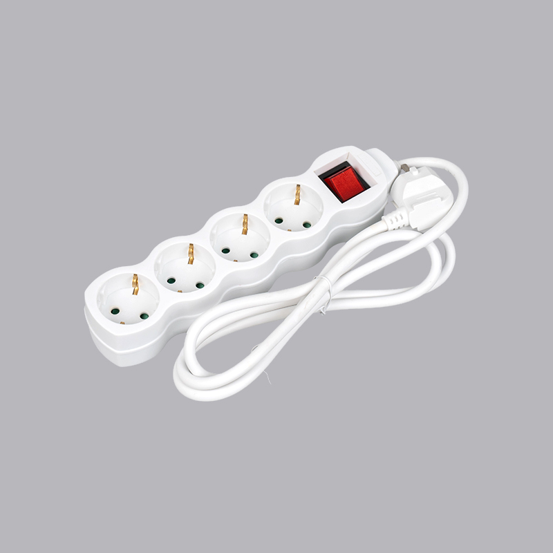 LOG-04K Kalebasvormige 4-voudige stekkerdoos van het Duitse type met schakelaar Multi-Socket