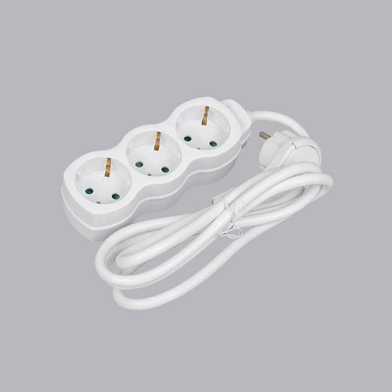 LOG-03L Kalebasvormige 3-weg stekkerdoos van het Duitse type met trekring Multi-Socket