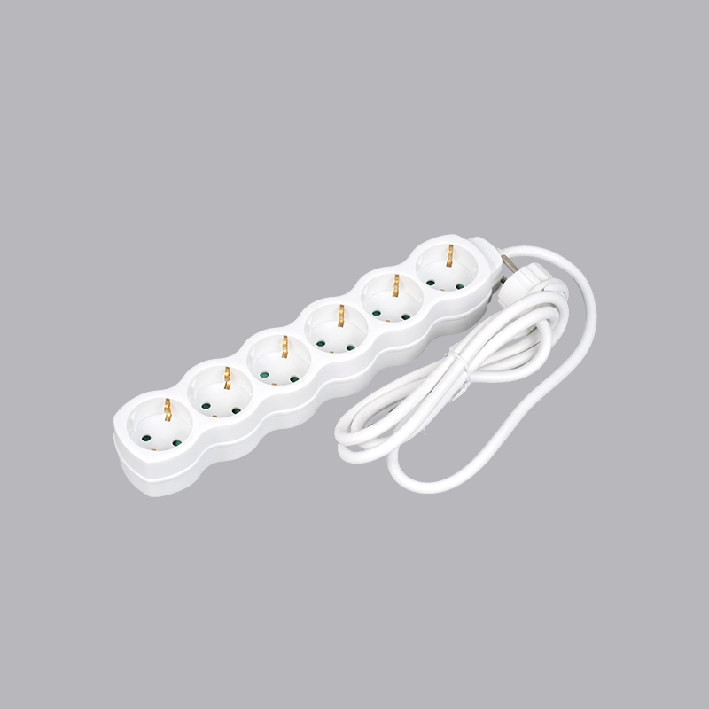 LOG-06L Kalebasvormige 6-voudige stekkerdoos van het Duitse type met trekring Multi-Socket