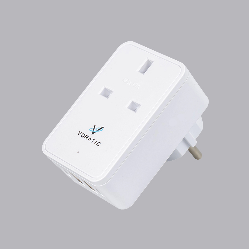 VT-924-DE UK naar Duitsland, 1 stopcontact, 2 USB-poorten, 2 typeC-poortenadapter